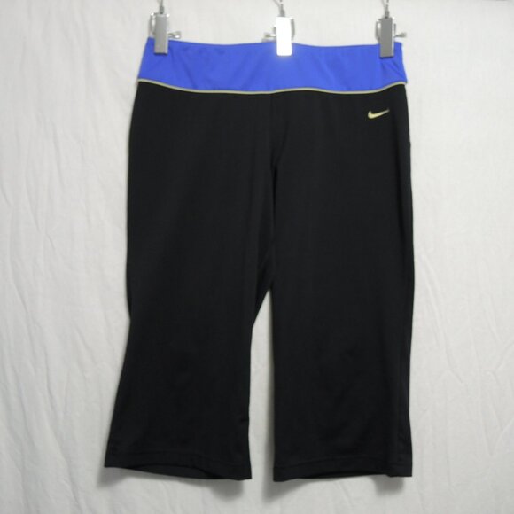 4/$25 Nike Capri Workout Pants Black with Purple Size Large - Picture 8 of 8